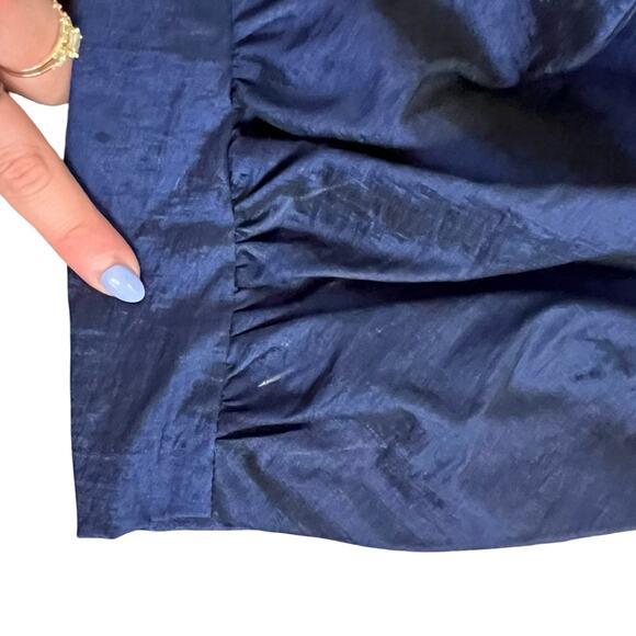 Vintage Y2K Jessica McClintock Blue Metallic Ruched Cut Out Mini Dress size 4 - Picture 10 of 10